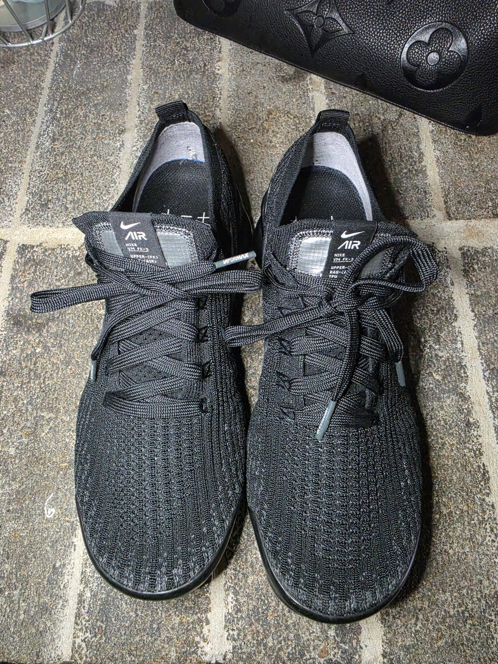 Nike Women's Black Air VaporMax+ Knit Running Shoes - Picture 2 of 7